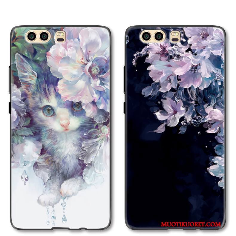Huawei P10 Plus Kuori Murtumaton Ripustettavat Koristeet Kukka Sininen Kissa Ylellisyys Tila