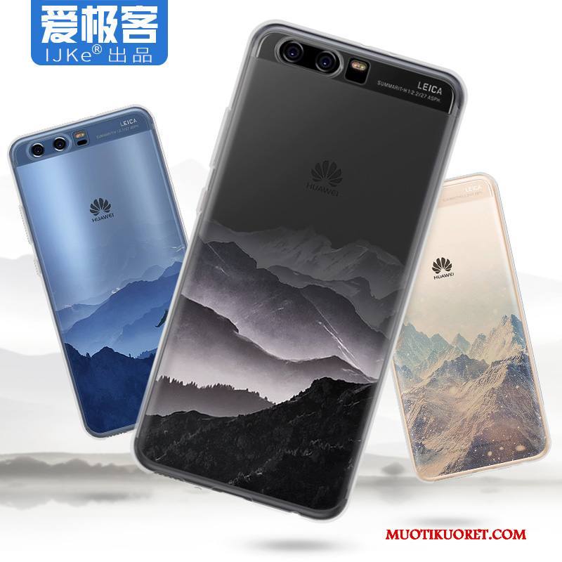 Huawei P10 Plus Puhelimen Silikoni Suojaus Pehmeä Neste Musta Kuori Kotelo