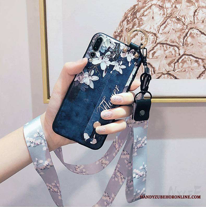 Huawei P20 Pro Kuori Kotelo Puhelimen Kuoret Pehmeä Neste All Inclusive Suojaus Sininen Kukka-