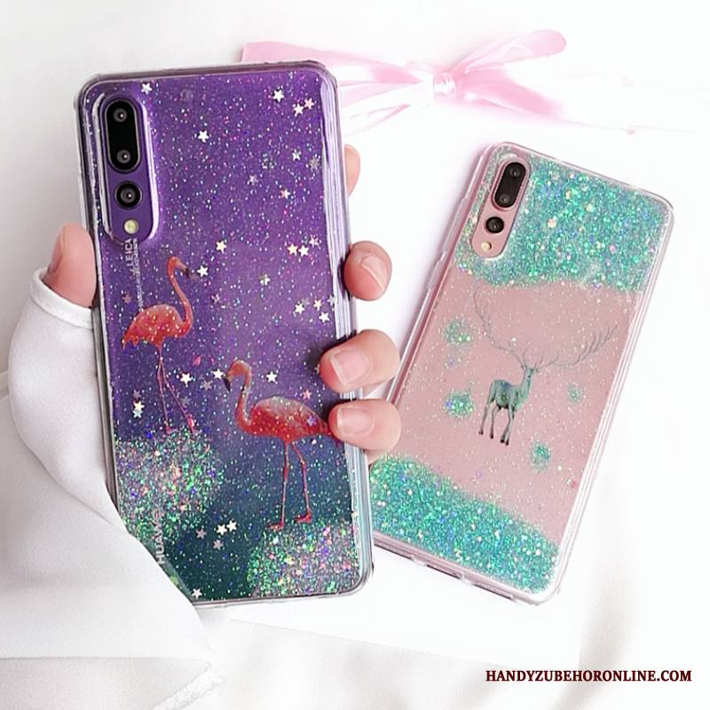 Huawei P20 Pro Kuori Luova Persoonallisuus Violetti Suojaus Jauhe Pehmeä Neste Kotelo