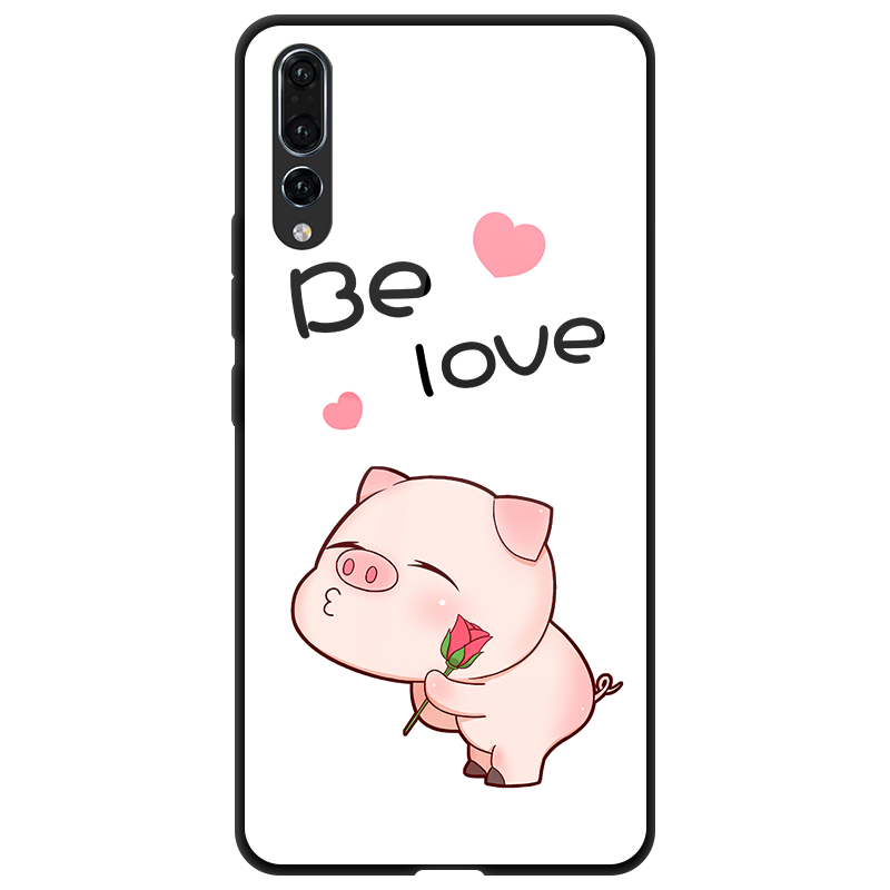 Huawei P20 Pro Kuori Puhelimen Kuoret Valkoinen Sarjakuva Kotelo Rakastunut Ihana Lasi