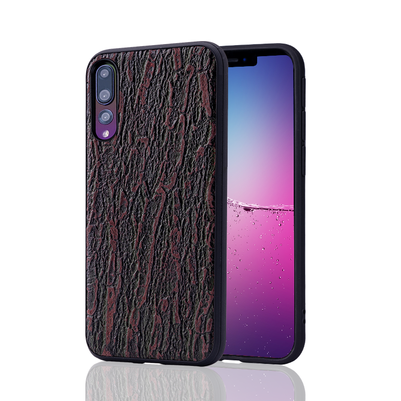 Huawei P20 Pro Kuori Tila Puhelimen Kuoret Suojaus Nahka All Inclusive Punainen Puu