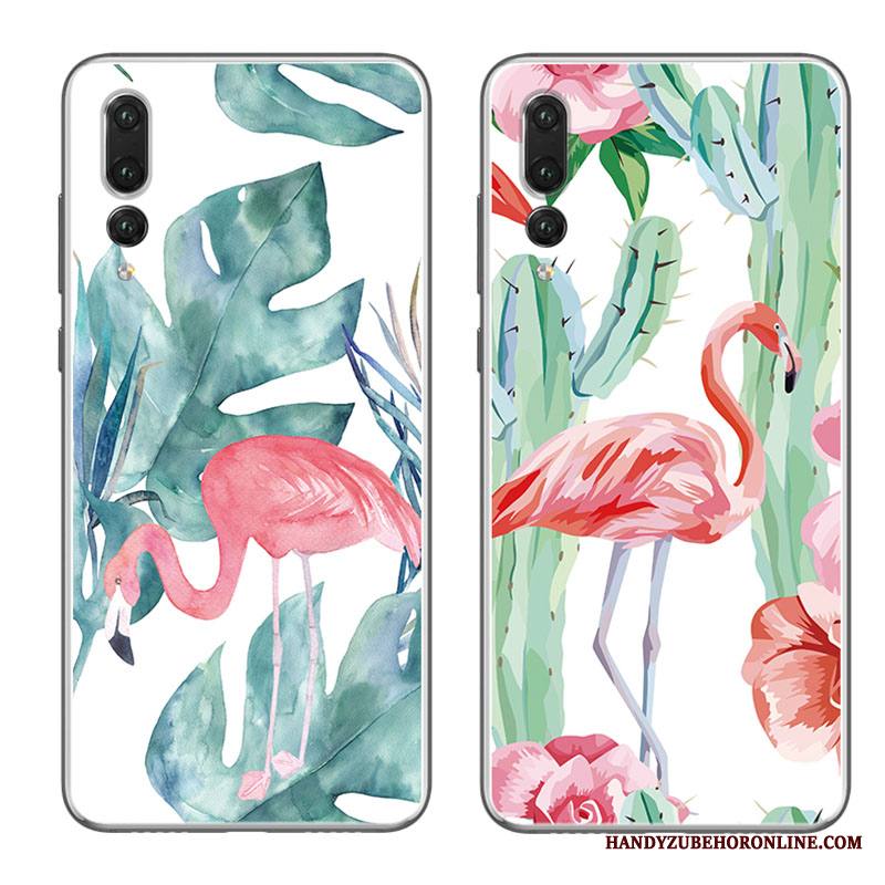 Huawei P20 Pro Kuori Vihreä Suojaus Ohut Ripustettavat Koristeet Silikoni Ultra Kotelo