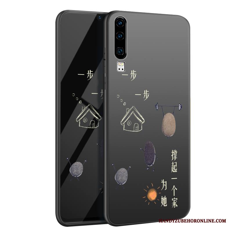 Huawei P30 Kuori Puhelimen Kuoret Suojaus Net Red Pesty Suede Musta Kotelo Pehmeä Neste