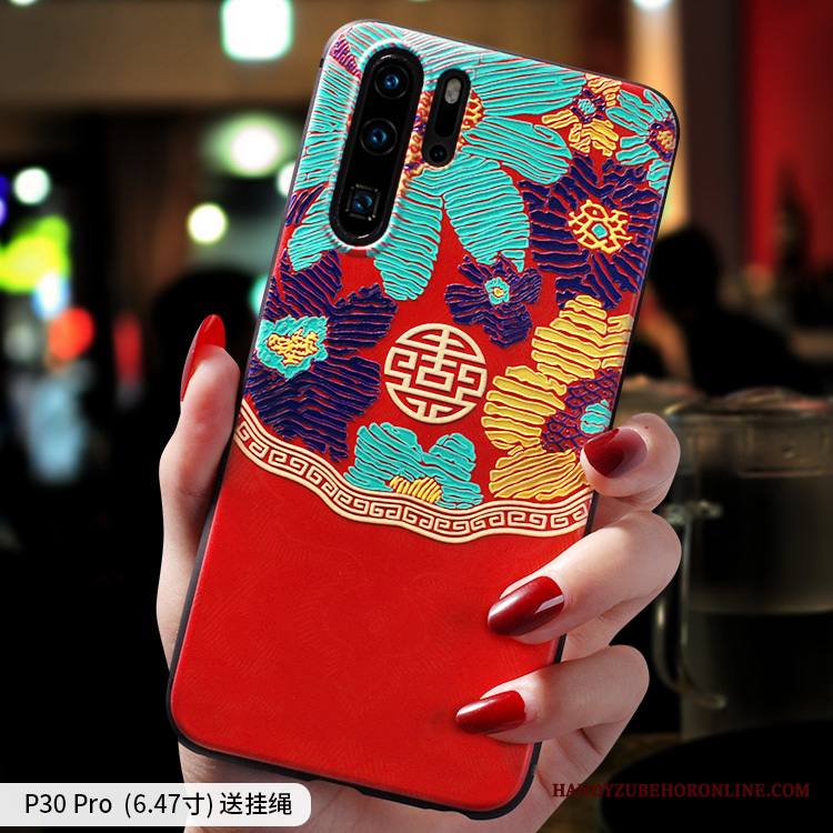 Huawei P30 Pro Kuori Tide-brändi Murtumaton Silikoni Vihreä Pehmeä Neste Pesty Suede Persoonallisuus