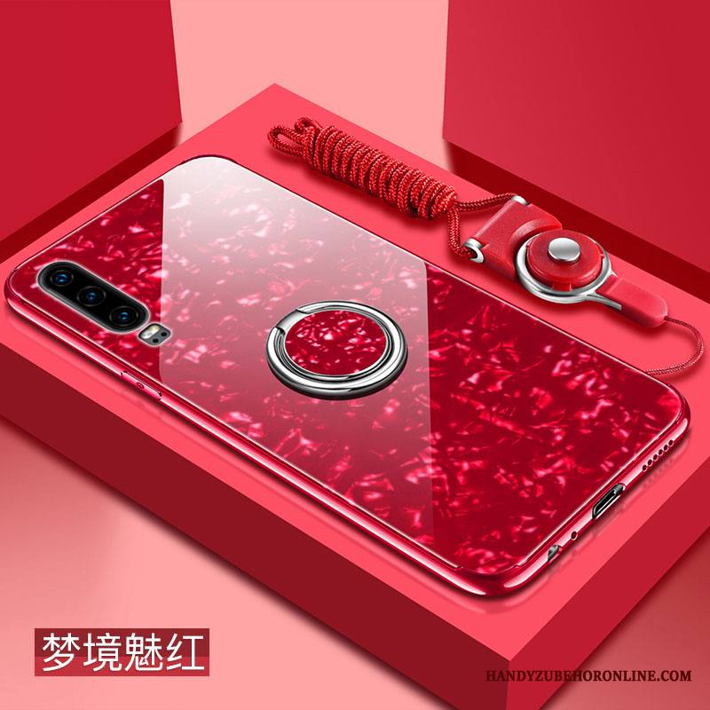 Huawei P30 Punainen Suojaus Kotelo Murtumaton Trendi Silikoni Kuori