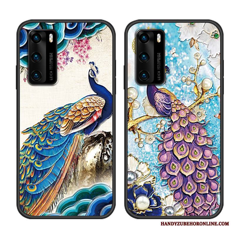 Huawei P40 Kuori Pehmeä Neste Silikoni Kiinalainen Tyyli Etninen Suojaus Klassinen Rakastunut