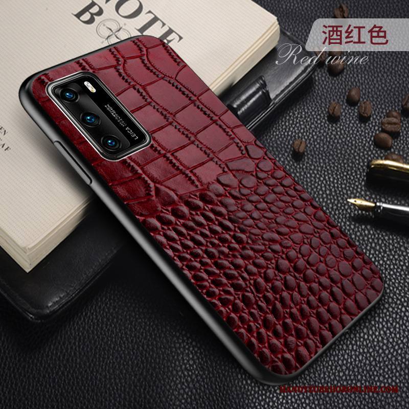 Huawei P40 Kuori Tide-brändi Ylellisyys Aito Nahka Suojaus Persoonallisuus All Inclusive