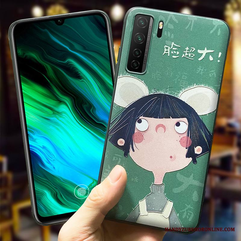 Huawei P40 Lite 5g Kuori Ohut Vihreä Liukumaton Persoonallisuus Sarjakuva Silikoni Ulotteinen