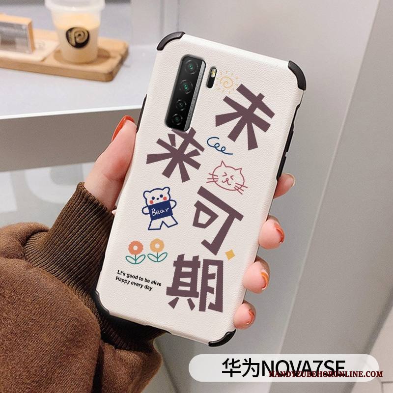 Huawei P40 Lite 5g Kuori Suojaus Pesty Suede Valkoinen Mulberry Silkki Net Red Rakastunut Ultra