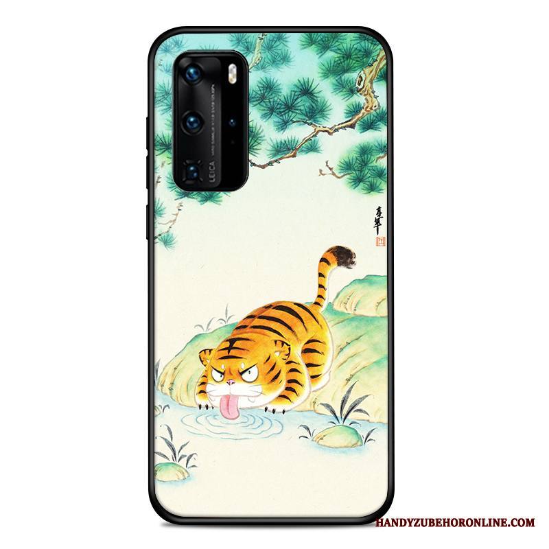 Huawei P40 Pro Kuori Silikoni Murtumaton Kova Vihreä Muokata Pehmeä Neste Suojaus