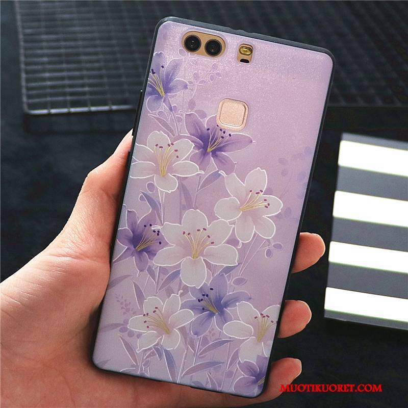 Huawei P9 Plus Kuori Puhelimen Kuoret Murtumaton Kotelo Kohokuviointi Suojaus Luova Violetti
