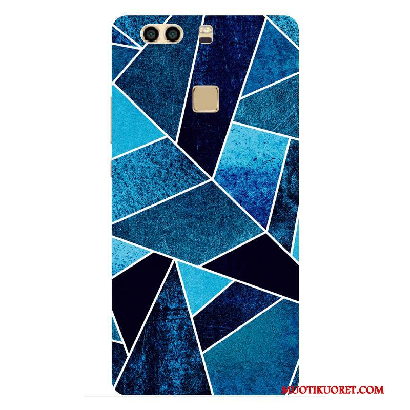 Huawei P9 Plus Kuori Yksinkertainen Kova Sininen Suojaus All Inclusive Pesty Suede Puhelimen Kuoret