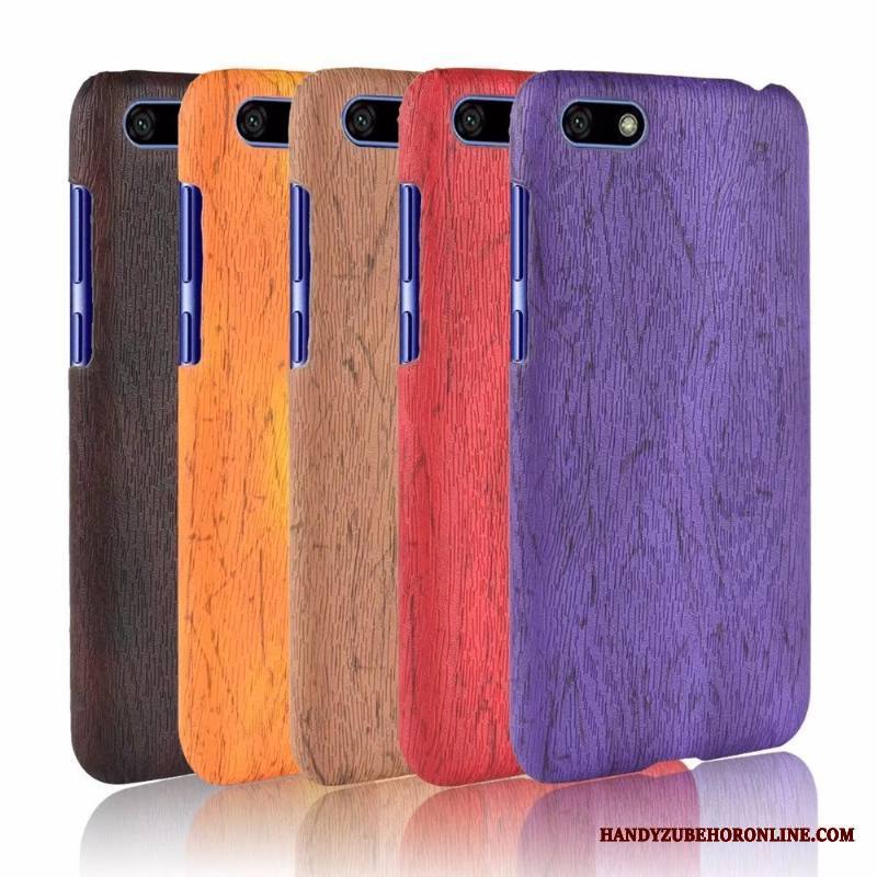 Huawei Y5 2018 Puhelimen Kuoret Kuori Puulajit Violetti Pesty Suede Vuosikerta Yksinkertainen