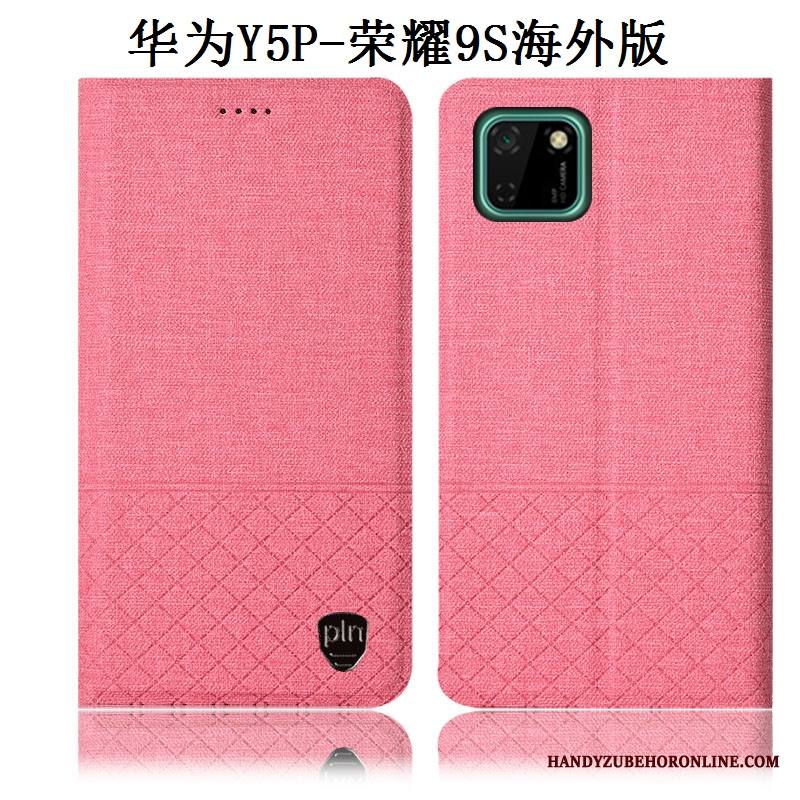 Huawei Y5p Murtumaton Nahkakotelo Pellava All Inclusive Suojaus Puhelimen Kuoret Kuori
