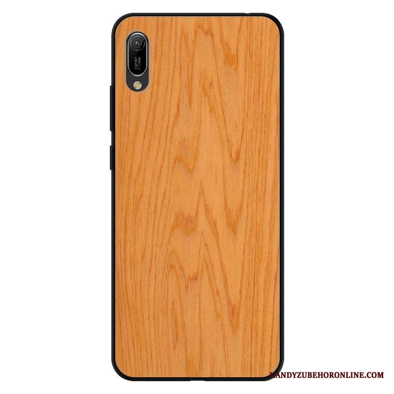 Huawei Y6 2019 Kuori Lasi Keltainen Kiinteä Väri Murtumaton Pehmeä Neste Silikoni Puhelimen Kuoret
