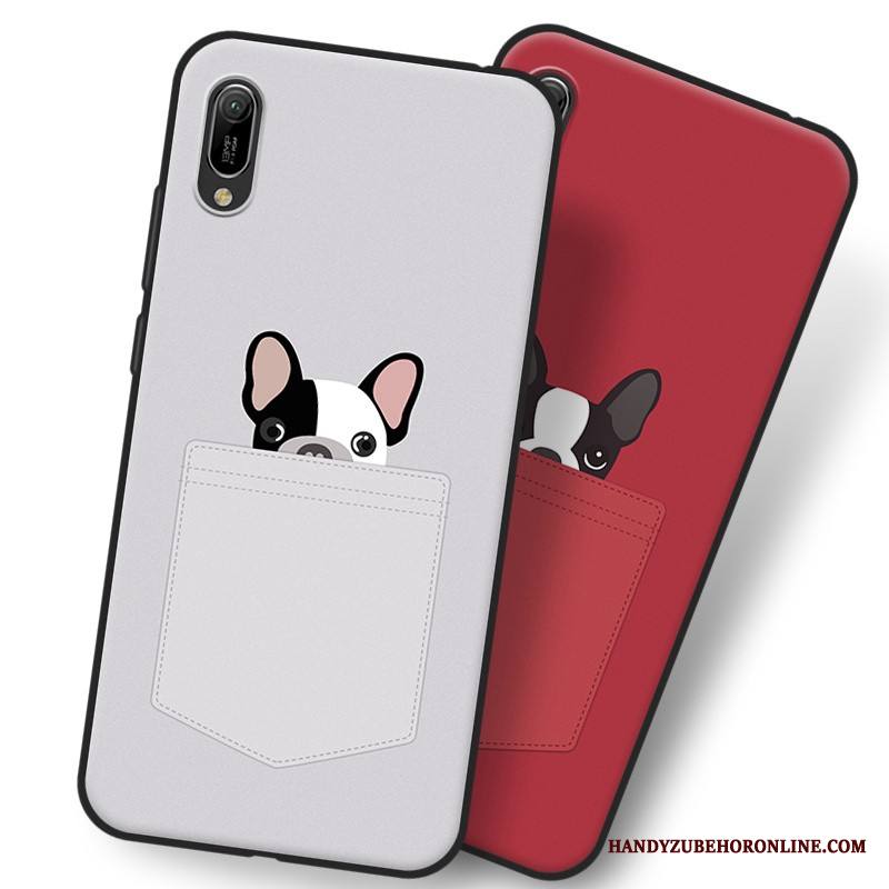 Huawei Y6 2019 Ripustettavat Koristeet Pehmeä Neste Kuori Sarjakuva Puhelimen Kuoret Punainen Kotelo