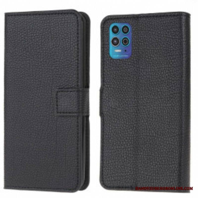 Kotelot Moto G100 Litchi Grain -nahkaefekti