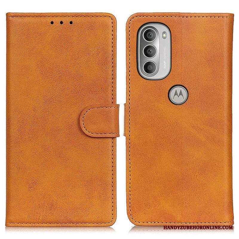 Kotelot Moto G51 5G Retro Mattanahkaefekti
