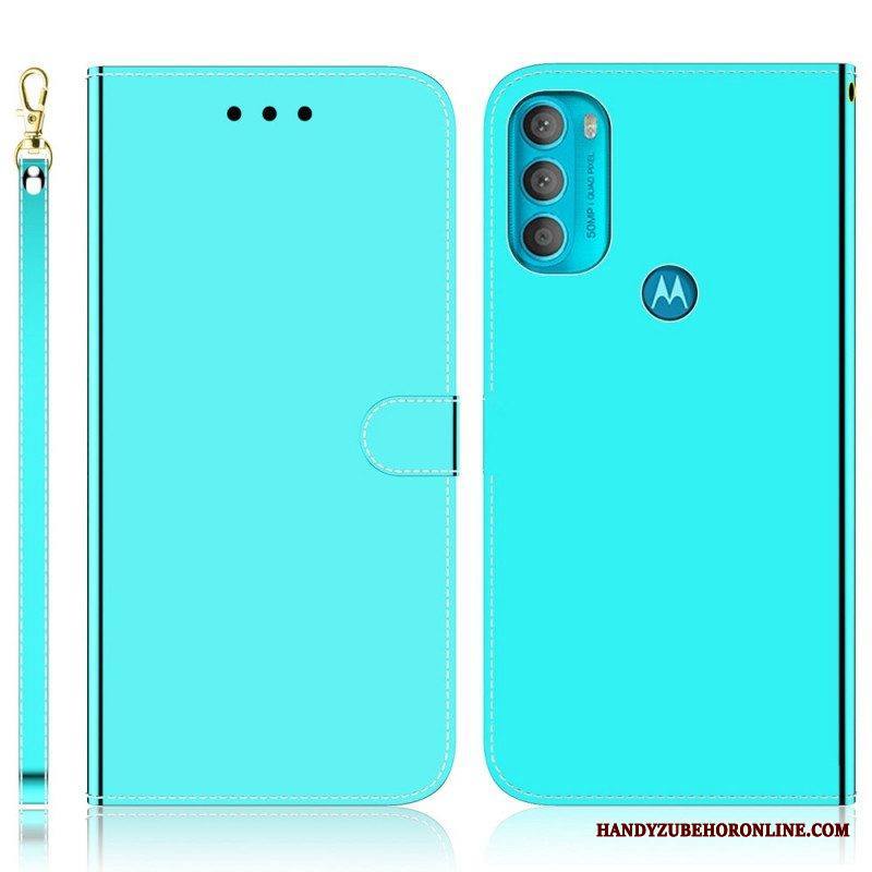 Kotelot Moto G71 5G Keinonahkainen Peilin Kansi