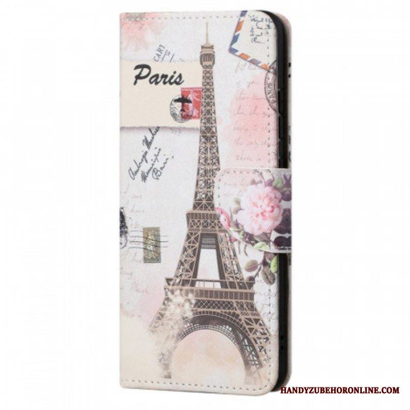 Kotelot Moto G71 5G Retro Eiffel-torni