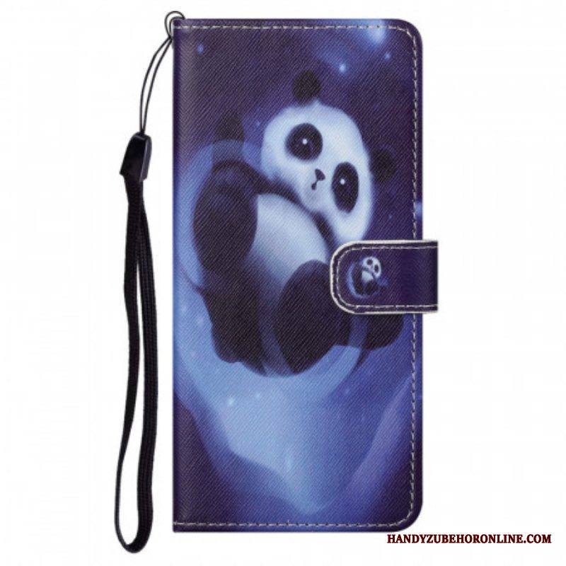 Kotelot Moto G71 5G Suojaketju Kuori Panda Space Kaulanauhalla