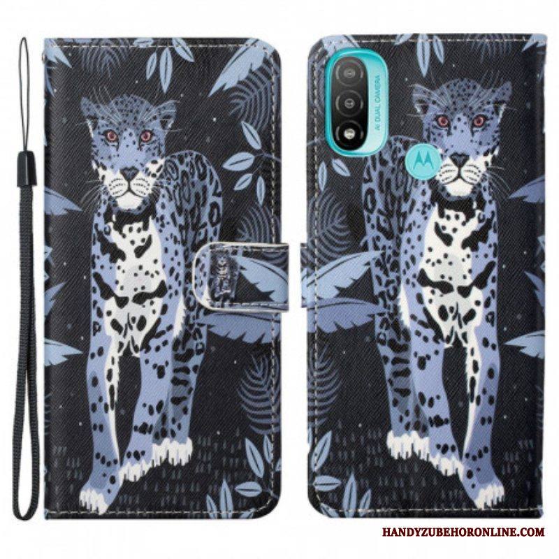 Kotelot Moto G71 5G Suojaketju Kuori Strappy Leopard