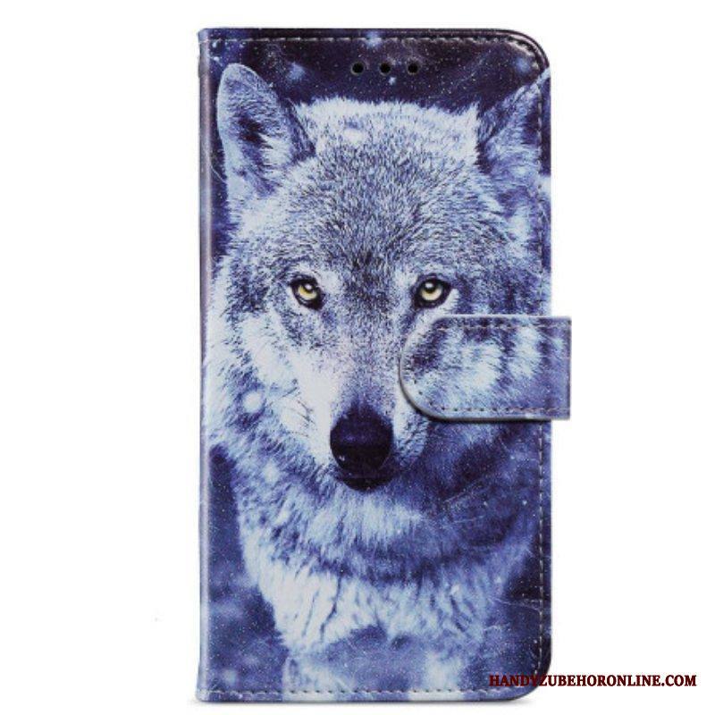 Kotelot Moto G73 5G Suojaketju Kuori Lanyard Wolf