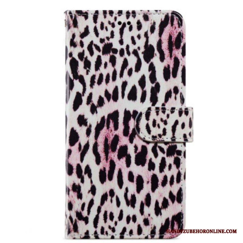 Kotelot Moto G73 5G Suojaketju Kuori Strappy Leopard Style