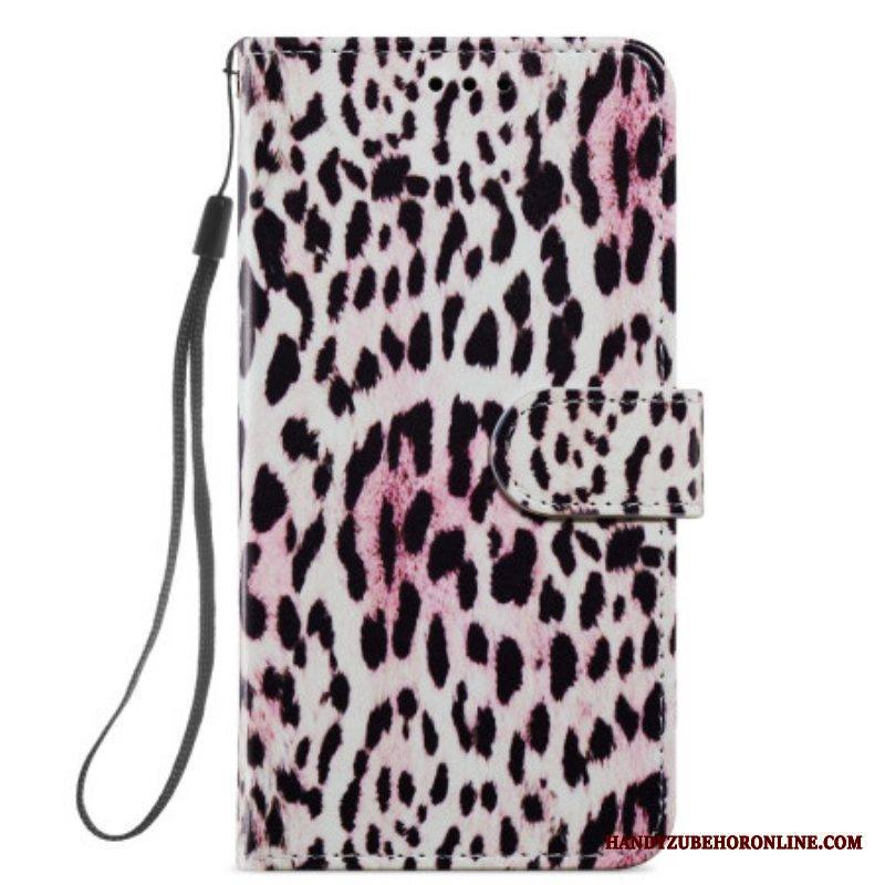 Kotelot Samsung Galaxy A54 5G Suojaketju Kuori Strappy Leopard Style