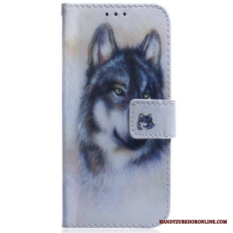 Kotelot Samsung Galaxy A54 5G Suojaketju Kuori Strappy Watercolour Wolf
