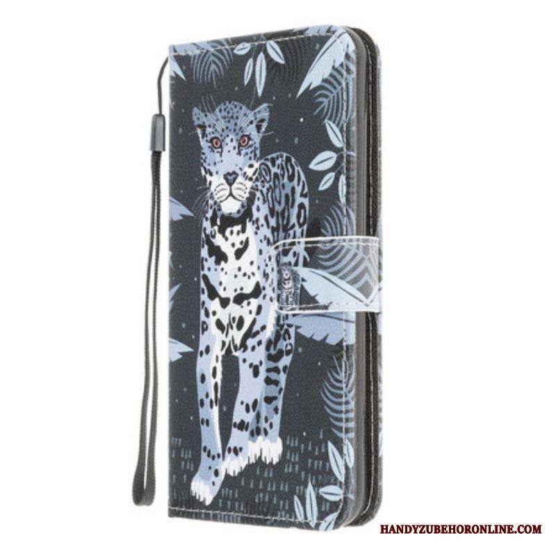 Kotelot Samsung Galaxy M12 / A12 Suojaketju Kuori Strappy Leopard
