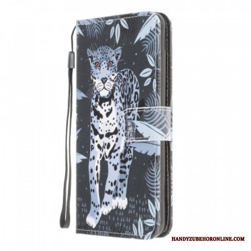 Kotelot Samsung Galaxy M32 Suojaketju Kuori Strappy Leopard