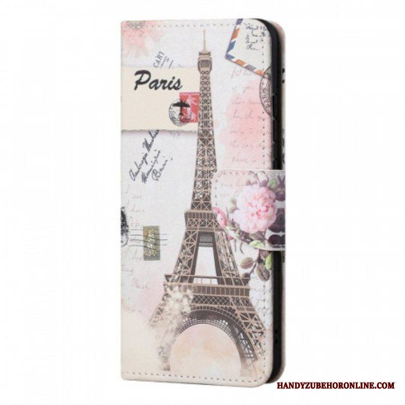 Kotelot Samsung Galaxy M52 5G Retro Eiffel-torni