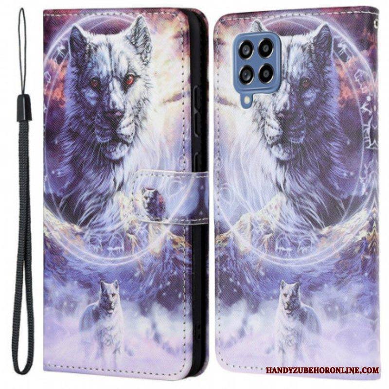 Kotelot Samsung Galaxy M53 5G Suojaketju Kuori Lanyard Wolf