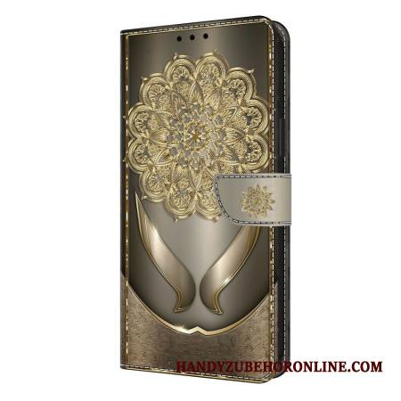 Kotelot Samsung Galaxy S26 Plus Kiiltävät Kultaiset Kukat