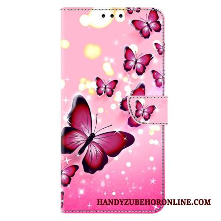 Kotelot Samsung Galaxy S26 Plus Vaaleanpunaisia Perhosia