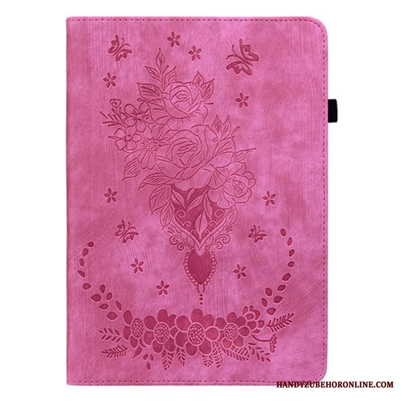 Kotelot Samsung Galaxy Tab S11 Mokkanahkaefekti Kukkakuvio