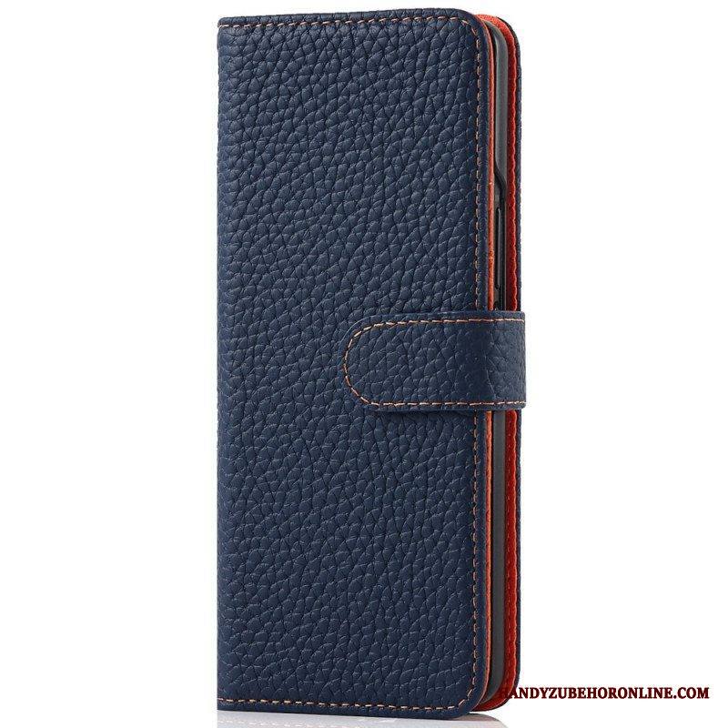 Kotelot Samsung Galaxy Z Fold 3 5G Aito Litchi Nahkainen Kynäteline