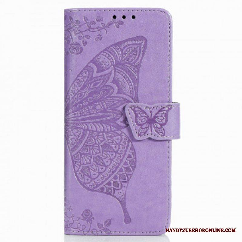 Kotelot Samsung Galaxy Z Fold 3 5G Butterfly Design Kaulanauhalla