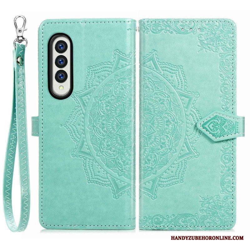 Kotelot Samsung Galaxy Z Fold 4 Suojaketju Kuori Keskiaikainen Strappy Mandala