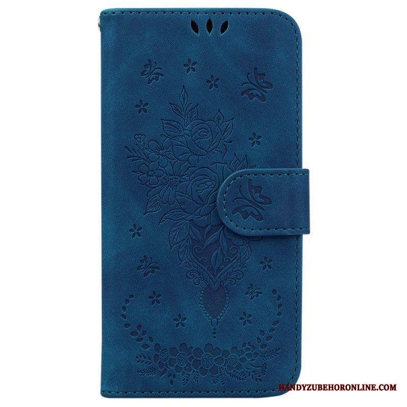 Kotelot Xiaomi 12 / 12X Suojaketju Kuori Strappy Ruusut Ja Perhoset
