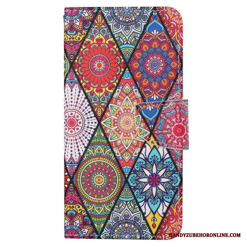 Kotelot Xiaomi 12T / 12T Pro Patchwork Kaulanauhalla