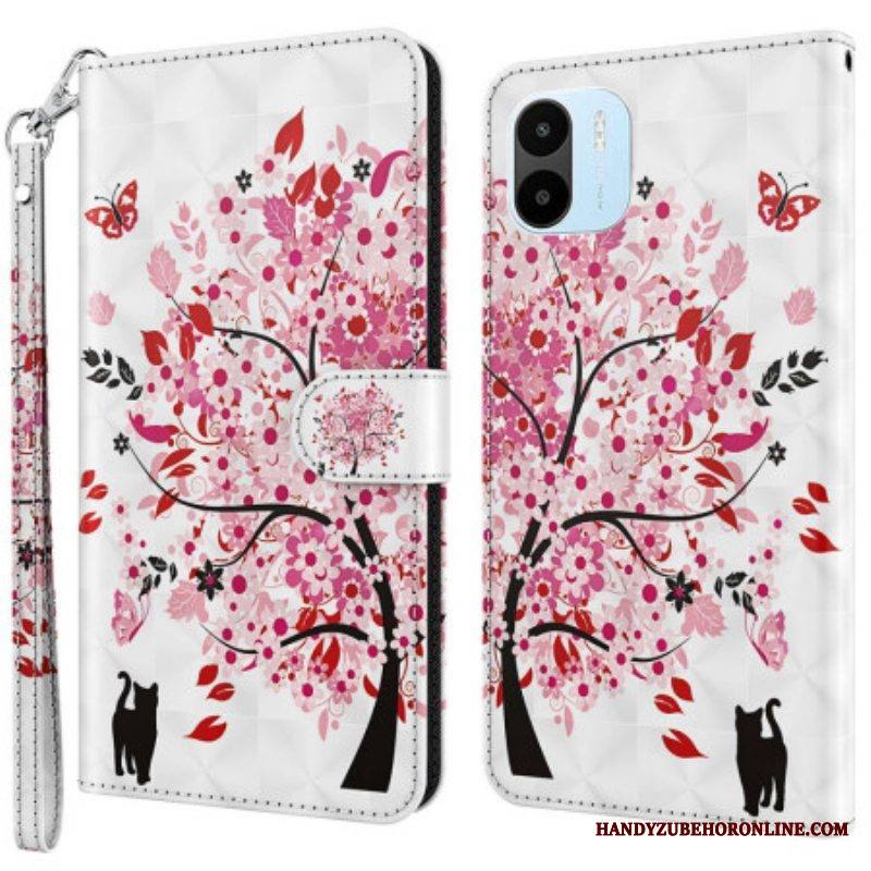 Kotelot Xiaomi Redmi A1 Suojaketju Kuori Tree Ja Strappy Cat