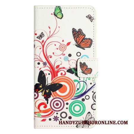 Kotelot Xiaomi Redmi Note 14 4g Perhosia Valkoisella Taustalla