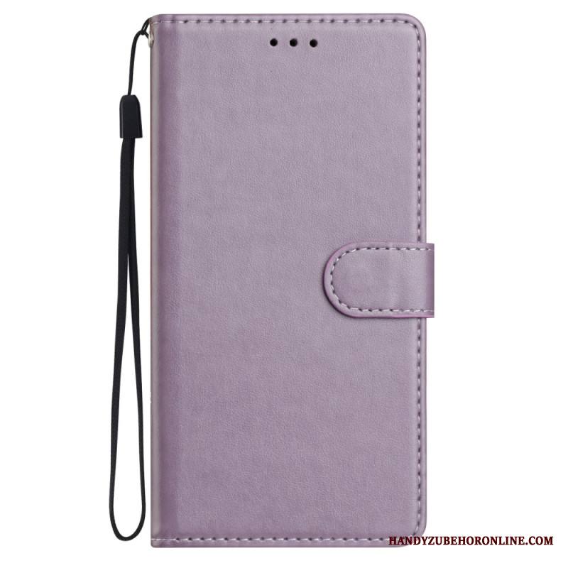 Kotelot Xiaomi Redmi Note 14 5g Yksivärinen Nahkakuvio Ja Hihna