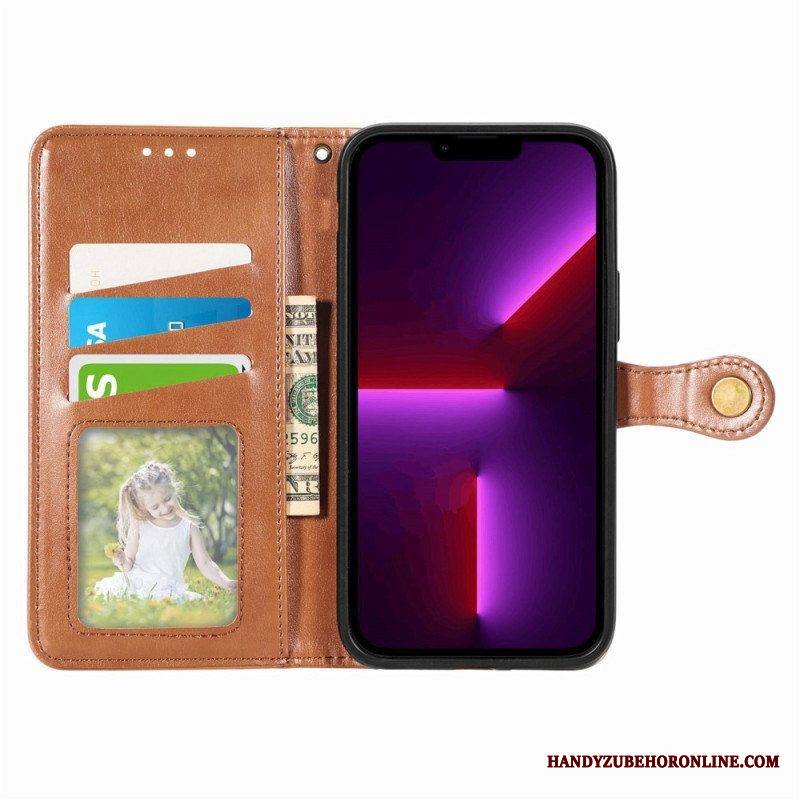 Kotelot iPhone 14 Plus Niittilukitus Ja Hihna