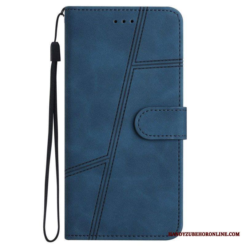 Kotelot iPhone 14 Pro Suojaketju Kuori Strappy Elegance Leather Style