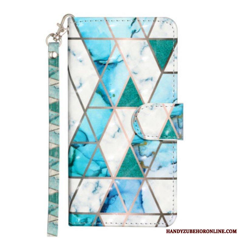 Kotelot iPhone 15 Plus Suojaketju Kuori 3d-marmori Hihnalla