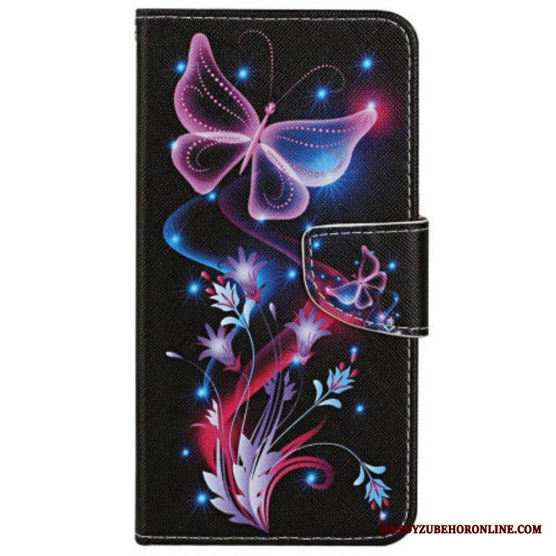Kotelot iPhone 15 Suojaketju Kuori Lanyard Moths -lento
